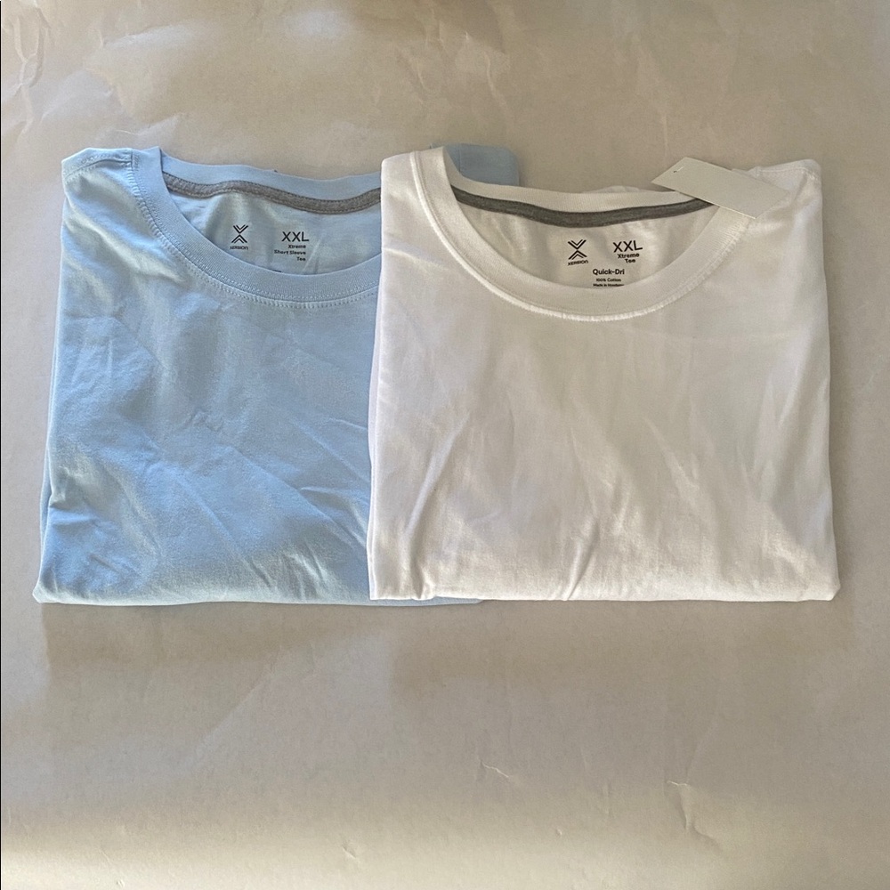 Xersion light blue and White Xtreme Tee Set Of 2